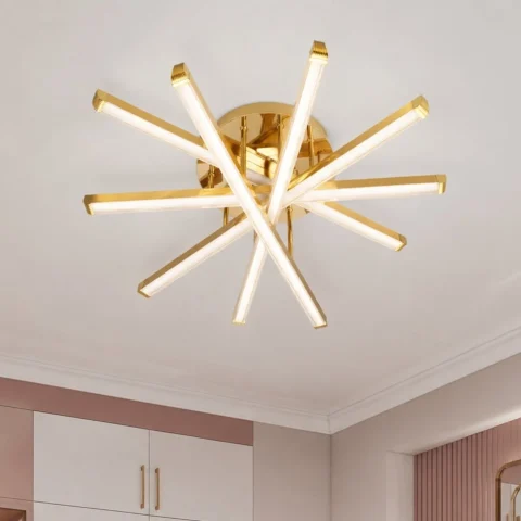 Золота стельова LED-люстра Artlight W168/5GD 79 Вт, 3 режими світла, Ø63,5 см, від 13-20 м²
