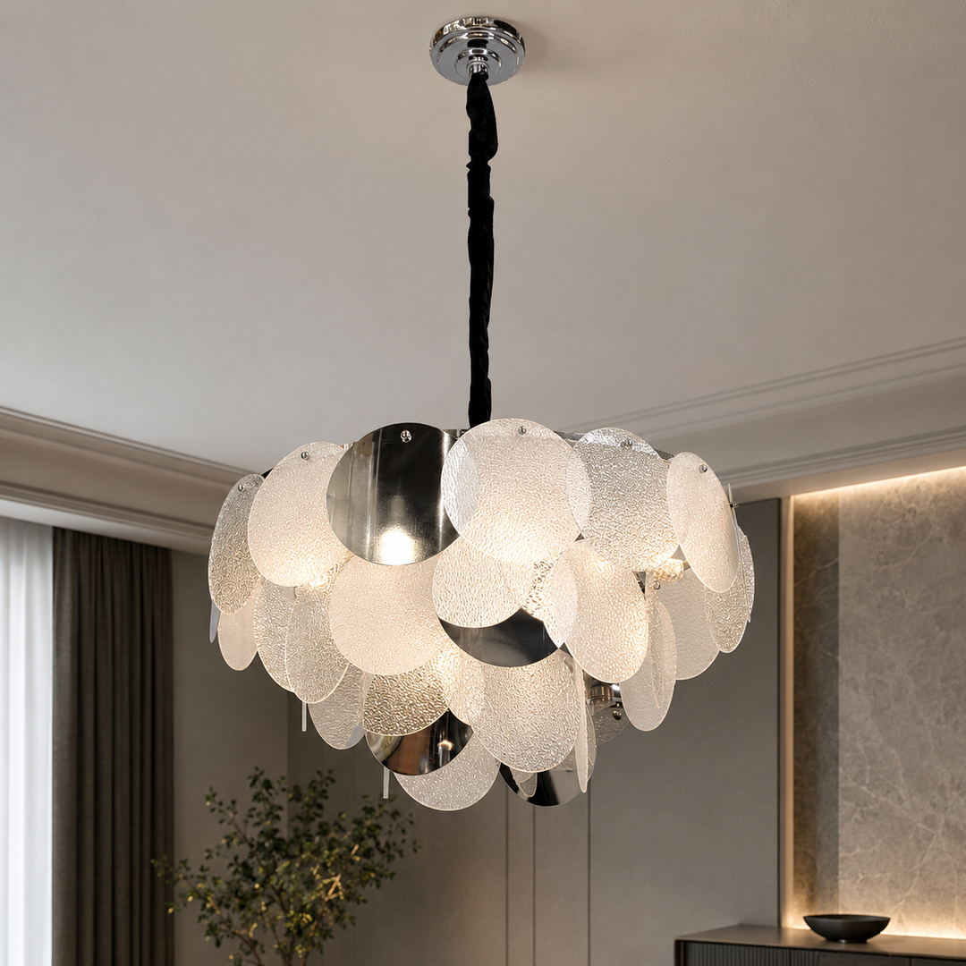 Декоративна підвісна люстра Artlight 21822/600CH хромована на 14 ламп E14 з прозорим і матовим білим склом. Декоративна підвісна люстра Artlight 21822/600CH хромована на 14 ламп E14 з прозорим і матовим білим склом.