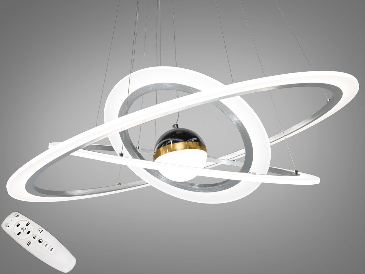 Люстра стельова LED Diasha 2328-800+600+400NEW HR 140W, з додатковим підсвічуванням, для коридору, спальні, кухні Люстра стельова LED Diasha 2328-800+600+400NEW HR 140W, з додатковим підсвічуванням, для коридору, спальні, кухні