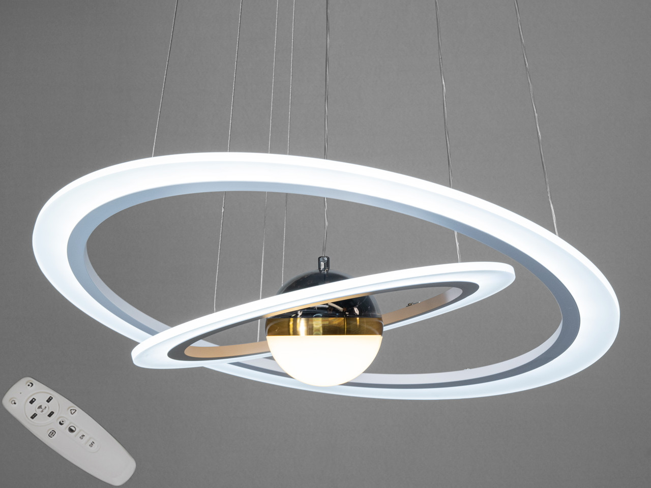 Стельова люстра LED Diasha 2391-600+400WH, 85W, 4675 лм, білий, сучасний стиль для низьких стель Стельова люстра LED Diasha 2391-600+400WH, 85W, 4675 лм, білий, сучасний стиль для низьких стель