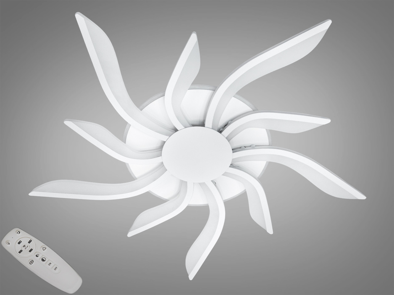 Люстра стельова LED Diasha 2480/5+5WH, 82W, 3200K-6500K, білий метал, сучасний стиль, пульт управління, акрилові елементи Люстра стельова LED Diasha 2480/5+5WH, 82W, 3200K-6500K, білий метал, сучасний стиль, пульт управління, акрилові елементи