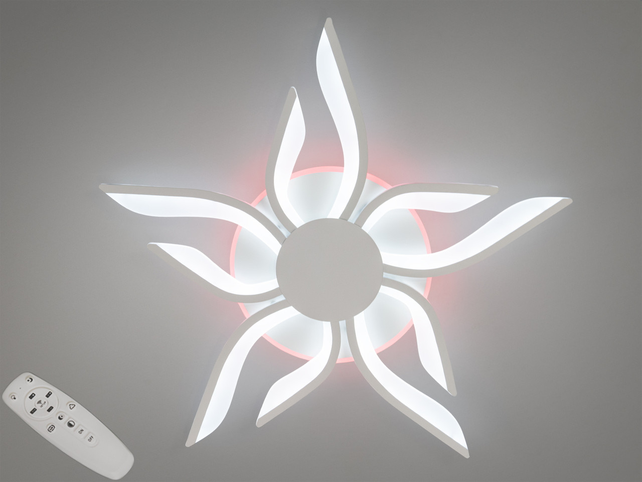 Стельовий світильник LED Diasha 2482/5+5WH, 82W, 3200K-6500K, білий метал, сучасний стиль, з пультом управління