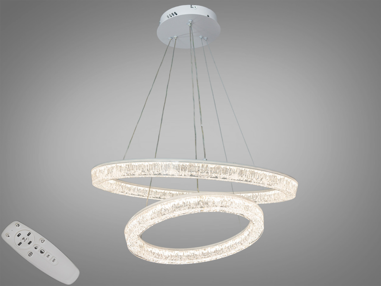 Світлодіодна підвісна люстра Diasha 25108/600+400WH dimmer біла 110 Вт 6050 Лм ПДУ Світлодіодна підвісна люстра Diasha 25108/600+400WH dimmer біла 110 Вт 6050 Лм ПДУ