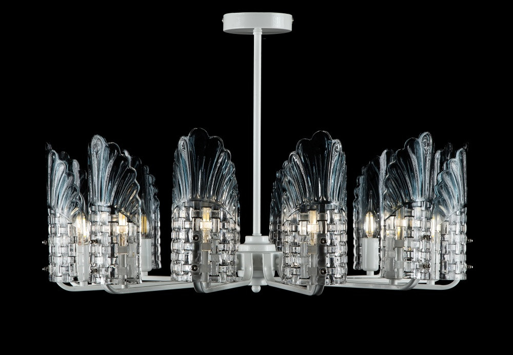 Люстра стельова Splendid Ray L3876/12 (WT), E27, 40Вт, 3000K, білий та чорний метал, сучасний стиль для дому Люстра стельова Splendid Ray L3876/12 (WT), E27, 40Вт, 3000K, білий та чорний метал, сучасний стиль для дому