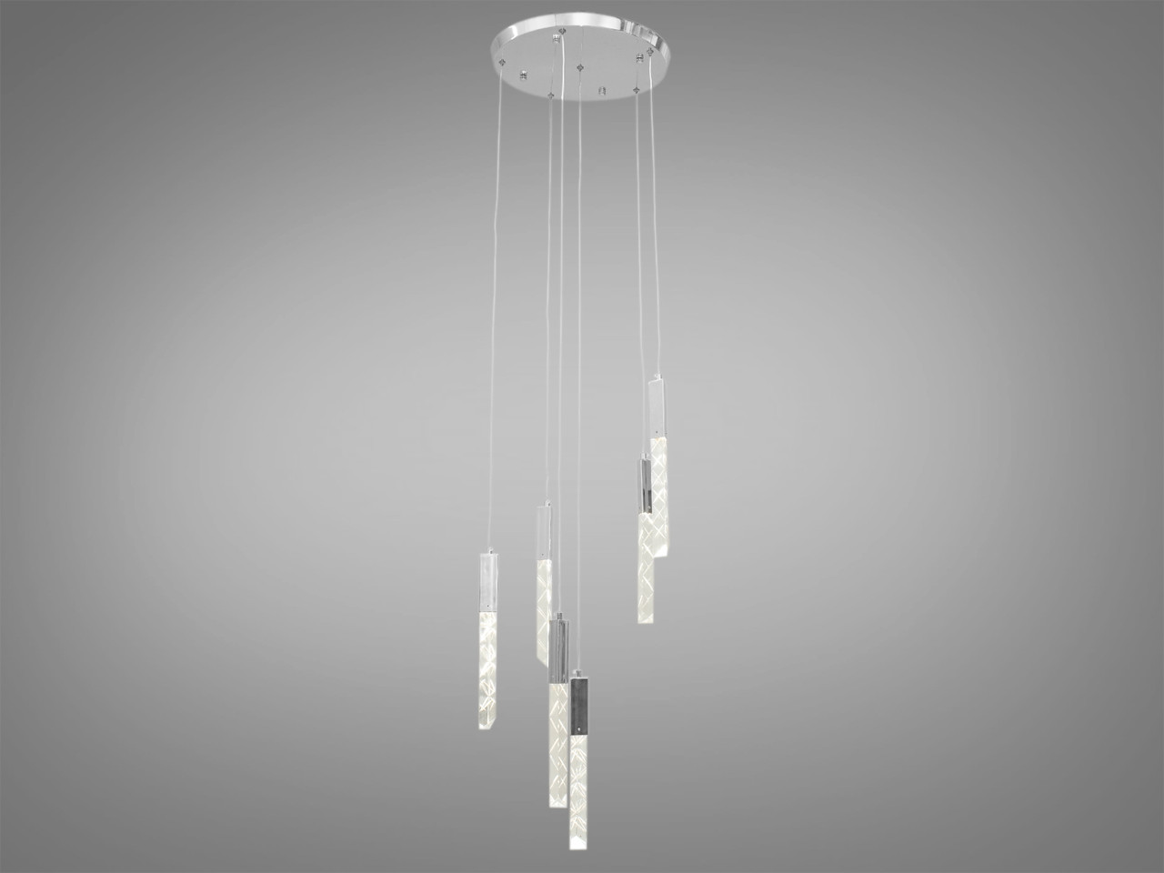 Люстра стельова LED Diasha 3001/6HR, 14W, хром, сучасний стиль для коридору, вітальні, спальні