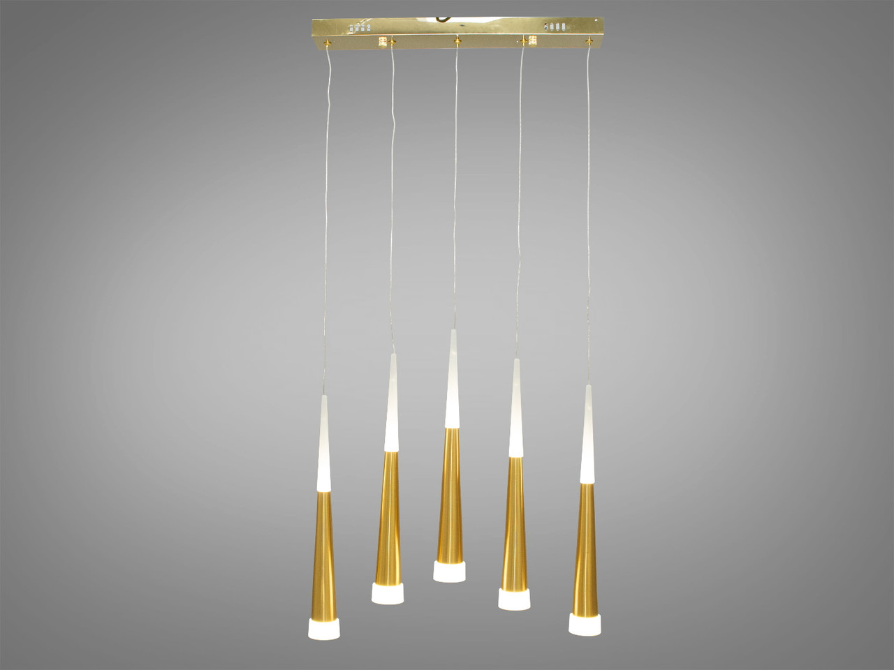 Люстра стельова LED Diasha 3002/5G, 18W, золота, сучасний стиль для високих стель, 5 ламп, 990 лм, IP20 Люстра стельова LED Diasha 3002/5G, 18W, золота, сучасний стиль для високих стель, 5 ламп, 990 лм, IP20