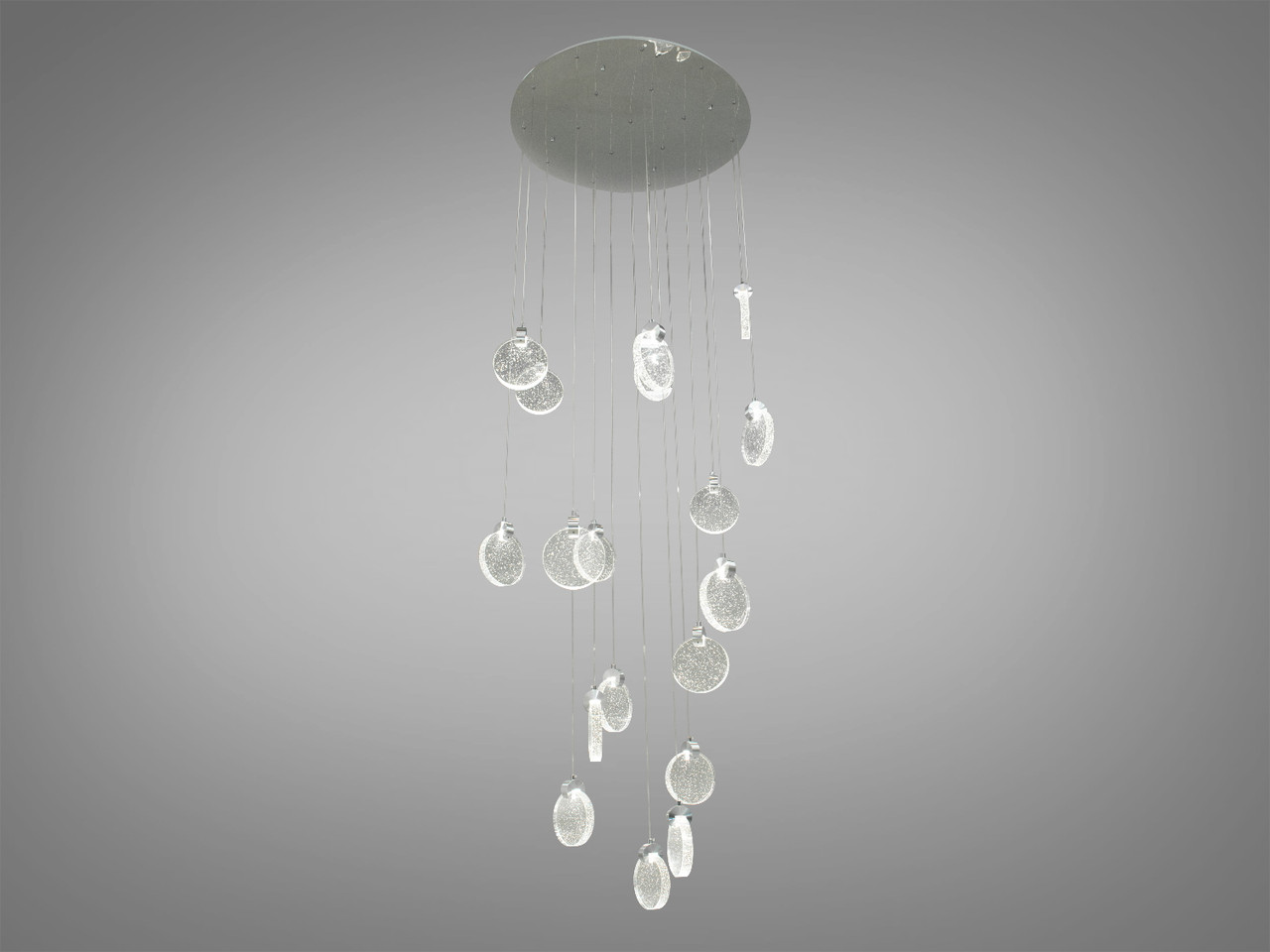 Стельова люстра LED Diasha 3008/18HR, 32W, хром, сучасний стиль для вітальні, кухні, офісу