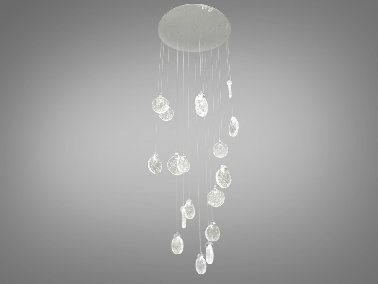 Стельова люстра LED Diasha 3008/18SV Modern, 32W, матовий хром, 18 ламп, для коридору, спальні, кухні Стельова люстра LED Diasha 3008/18SV Modern, 32W, матовий хром, 18 ламп, для коридору, спальні, кухні