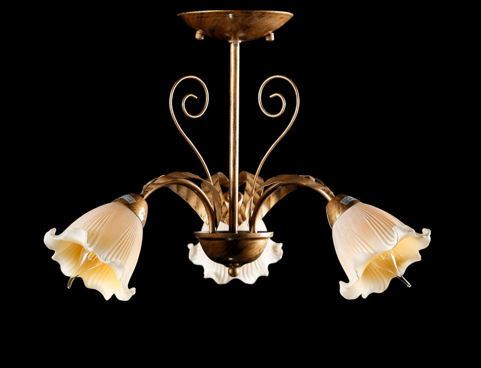 Люстра Splendid Ray L90980/3, 3 лампи E14, 33 см, бронза, білий, стиль для спальні