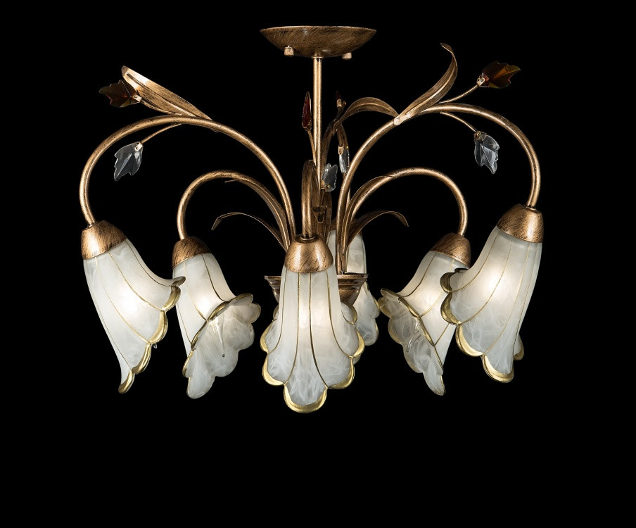 Люстра стельова Splendid Ray L90901C/6, E14, 6 ламп, бронзова, метал, сучасний стиль