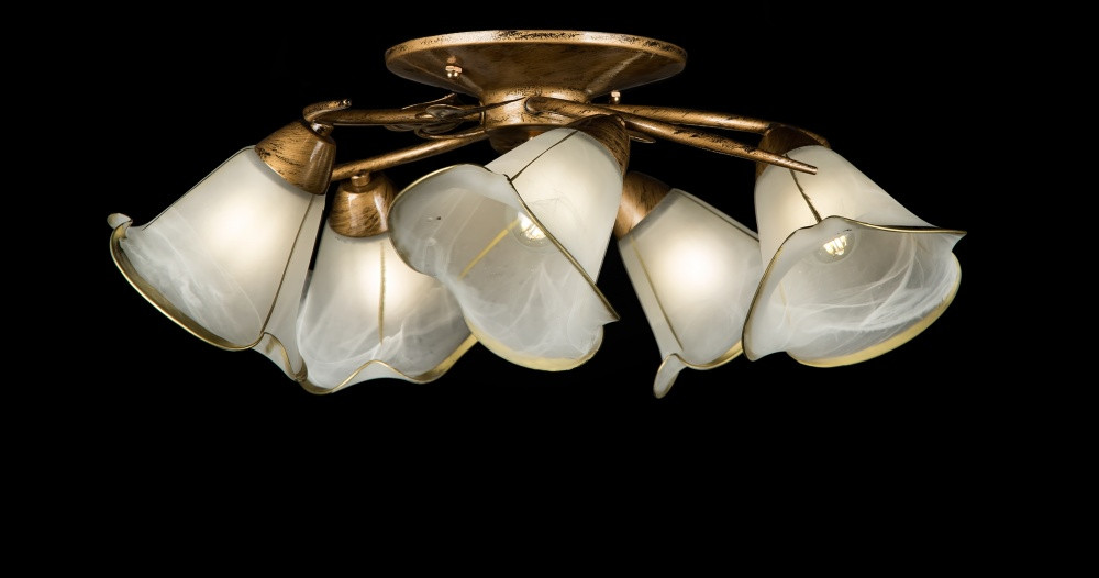 Люстра стельова Splendid Ray L88780/5, E27, 5 ламп, бронза, білий, 50 см, сучасний стиль для дому