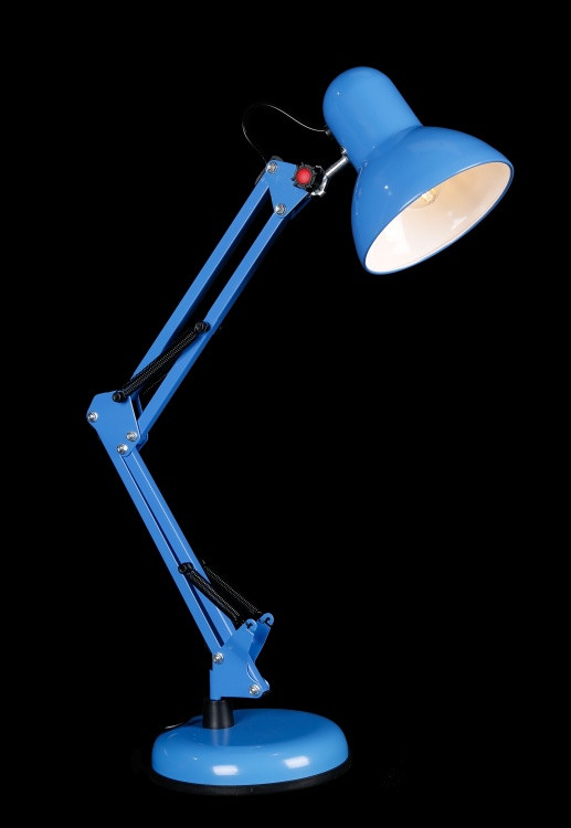 Настільна лампа офісна Splendid Ray NT-811, E27, 60 см, блакитна, для робочого столу Настільна лампа офісна Splendid Ray NT-811, E27, 60 см, блакитна, для робочого столу
