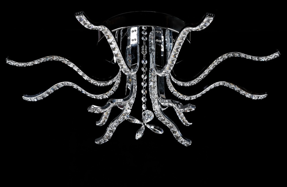 Люстра стельова LED Splendid Ray L78393/8+4, 180W, хром/білий, сучасний стиль, з пультом управління Люстра стельова LED Splendid Ray L78393/8+4, 180W, хром/білий, сучасний стиль, з пультом управління