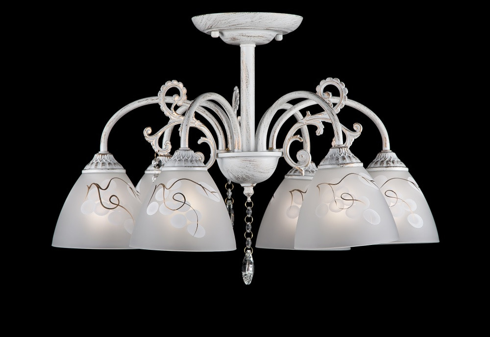 Люстра стельова Splendid Ray L80094/6, 6xE27, білий, золото, метал, скло, кришталь, сучасний стиль Люстра стельова Splendid Ray L80094/6, 6xE27, білий, золото, метал, скло, кришталь, сучасний стиль