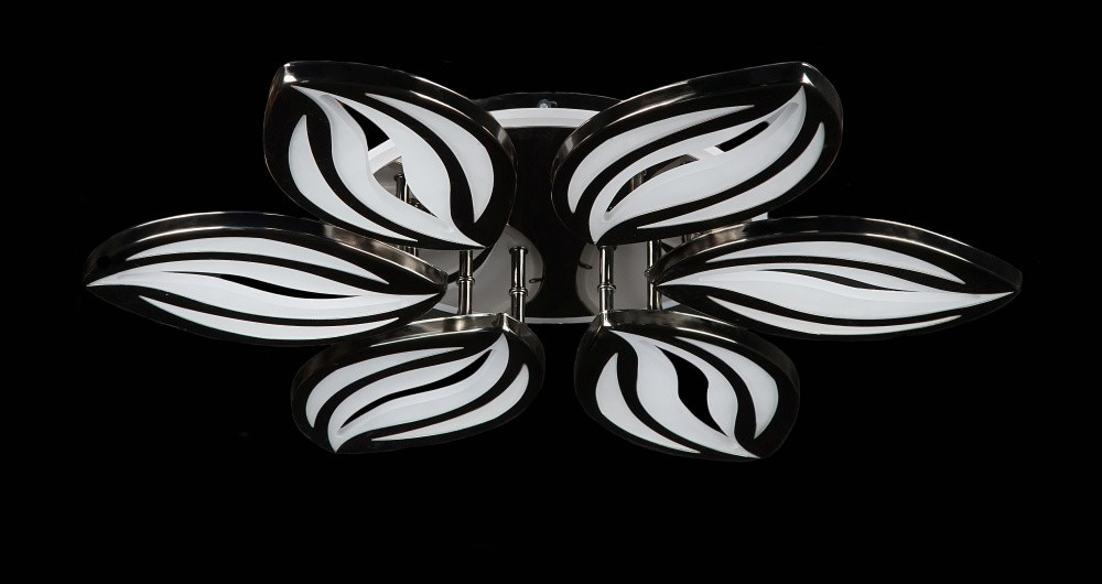 Люстра стельова LED Splendid Ray LK23/6, 160W, чорний/білий, димер, сучасний стиль Люстра стельова LED Splendid Ray LK23/6, 160W, чорний/білий, димер, сучасний стиль