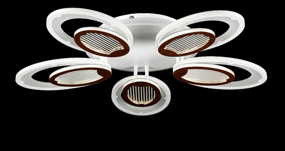 Люстра стельова LED Splendid Ray LK29039/5+1, 210W, білий і золотий, з пультом, сучасний стиль Люстра стельова LED Splendid Ray LK29039/5+1, 210W, білий і золотий, з пультом, сучасний стиль