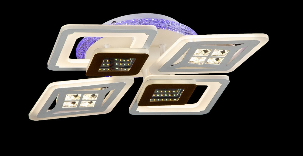 Люстра стельова LED Splendid Ray LK29046/2+2+1, 128W, білий та золото, сучасний стиль, з пультом Люстра стельова LED Splendid Ray LK29046/2+2+1, 128W, білий та золото, сучасний стиль, з пультом