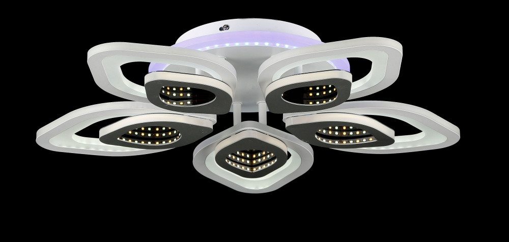 Люстра стельова LED Splendid Ray LK29055/5+1, 122W, білий та сірий, сучасний стиль Люстра стельова LED Splendid Ray LK29055/5+1, 122W, білий та сірий, сучасний стиль