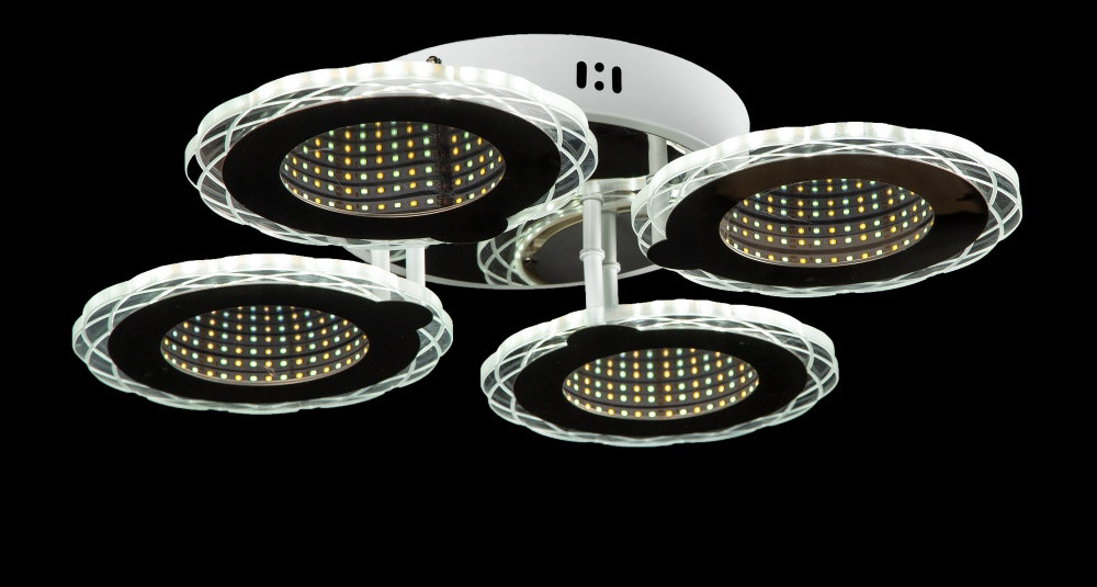 Люстра стельова LED Splendid Ray LK28964/4, 92W, хром, білий, сучасний стиль з пультом, димер, 51см Люстра стельова LED Splendid Ray LK28964/4, 92W, хром, білий, сучасний стиль з пультом, димер, 51см