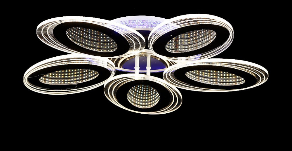 Люстра стельова LED Splendid Ray LK28963/5, 156W, хром/білий, димер, сучасний стиль для дому Люстра стельова LED Splendid Ray LK28963/5, 156W, хром/білий, димер, сучасний стиль для дому