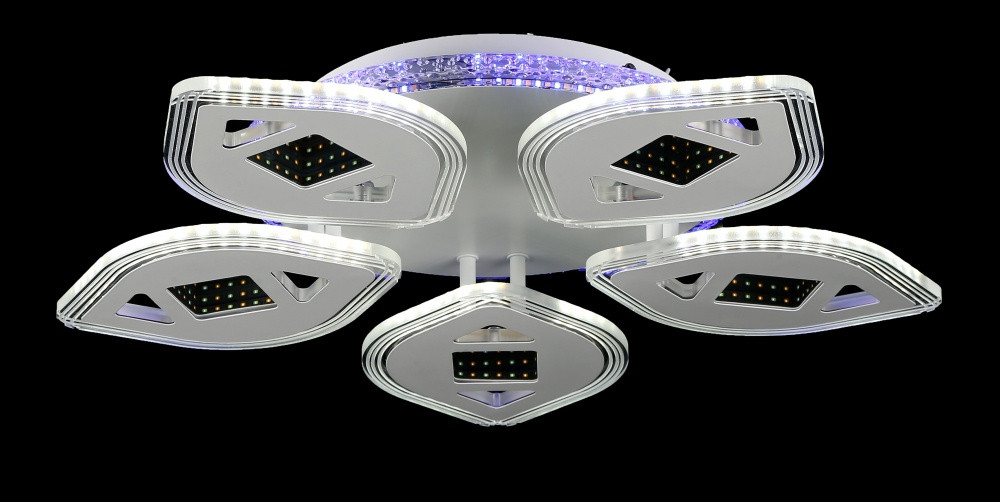 Люстра стельова LED Splendid Ray LK29028/5+1, 140W, білий, сучасний стиль з пультом, димер, 52 см Люстра стельова LED Splendid Ray LK29028/5+1, 140W, білий, сучасний стиль з пультом, димер, 52 см