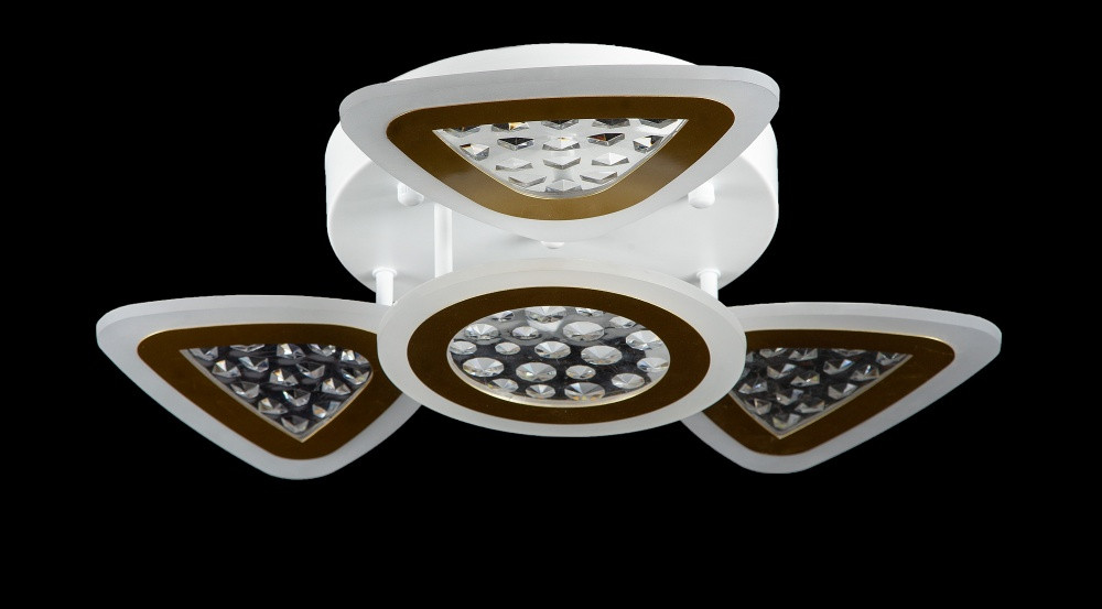 Люстра стельова LED Splendid Ray LK39866/3+1, 120W, білий та золотий, сучасний стиль з пультом та димером Люстра стельова LED Splendid Ray LK39866/3+1, 120W, білий та золотий, сучасний стиль з пультом та димером