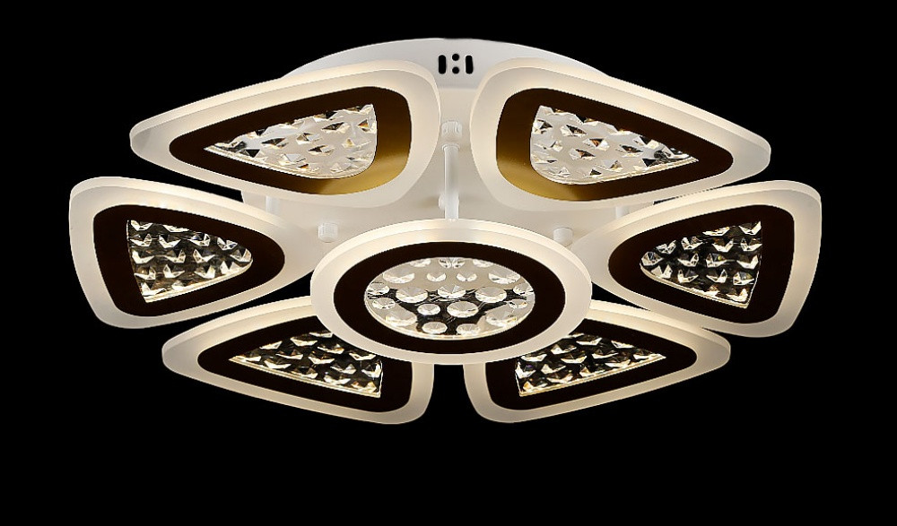 Люстра стельова LED Splendid Ray LK39866/6+1, 210W, білий/золотий, сучасний стиль з пультом, димер Люстра стельова LED Splendid Ray LK39866/6+1, 210W, білий/золотий, сучасний стиль з пультом, димер