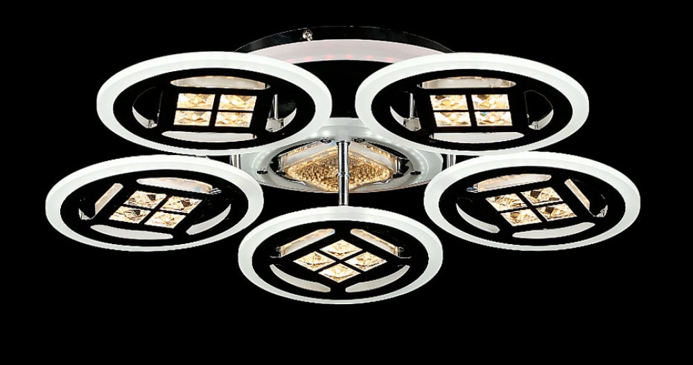 Люстра стельова LED Splendid Ray LK28979/5+1, 6 ламп, хром, білий, 52 см, сучасний стиль, димер Люстра стельова LED Splendid Ray LK28979/5+1, 6 ламп, хром, білий, 52 см, сучасний стиль, димер