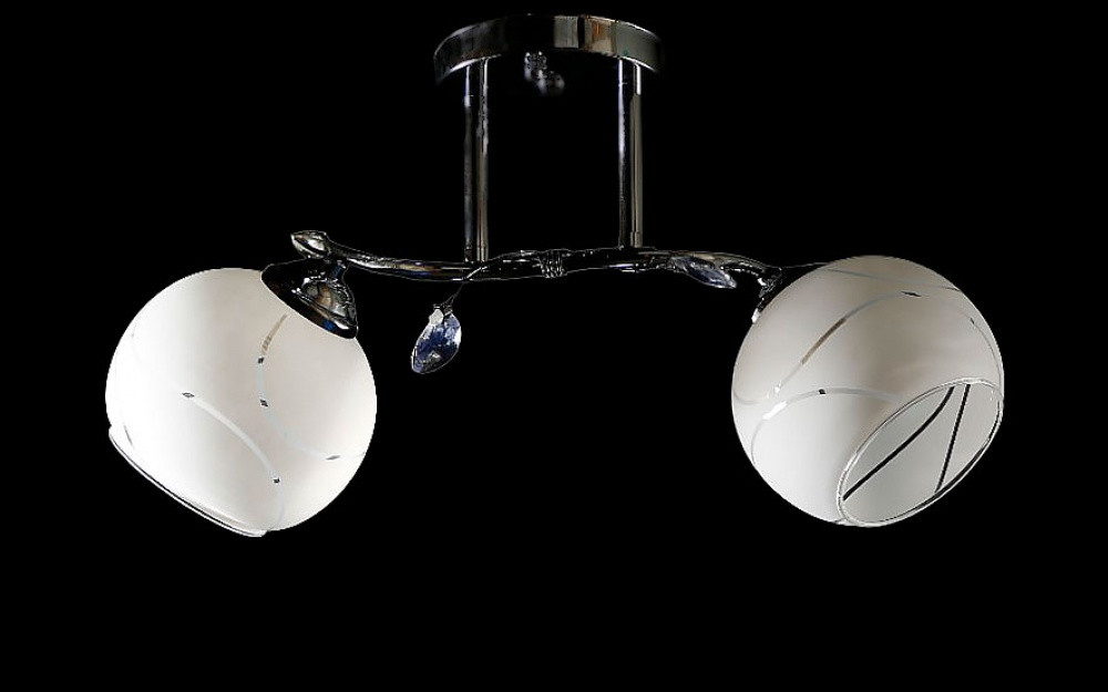 Люстра Splendid Ray L9904B/2 (CR), E27, 40Вт, хром, білий, на кронштейн, сучасний стиль Люстра Splendid Ray L9904B/2 (CR), E27, 40Вт, хром, білий, на кронштейн, сучасний стиль