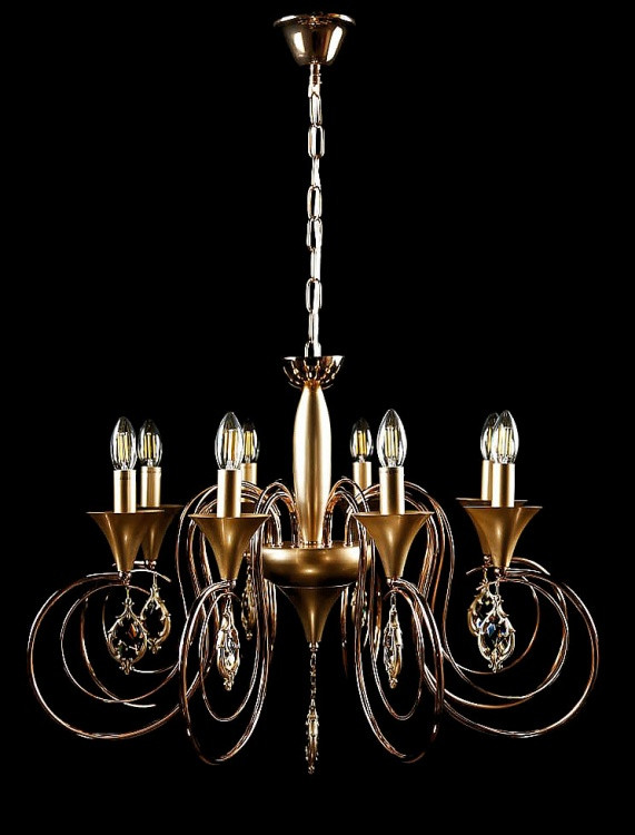 Люстра свічка Splendid Ray L30299/8, 8 ламп, золото, білий, кришталь, метал, сучасний стиль, висота 100 см Люстра свічка Splendid Ray L30299/8, 8 ламп, золото, білий, кришталь, метал, сучасний стиль, висота 100 см