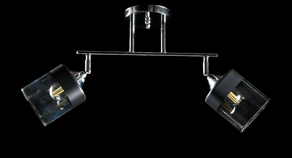 Люстра стельова з поворотними плафонами Splendid Ray L91099/2 (CR), 2 лампи, E27, хром, чорний метал, сучасний стиль для дому Люстра стельова з поворотними плафонами Splendid Ray L91099/2 (CR), 2 лампи, E27, хром, чорний метал, сучасний стиль для дому