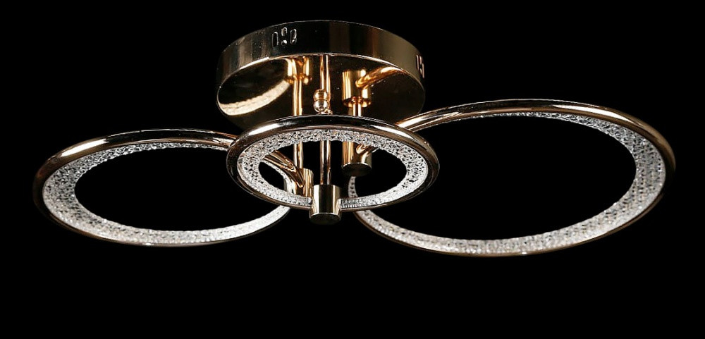 Люстра стельова LED Splendid Ray LT98120/1+1+1, 120W, золото, білий, сучасний стиль з пультом, димер Люстра стельова LED Splendid Ray LT98120/1+1+1, 120W, золото, білий, сучасний стиль з пультом, димер