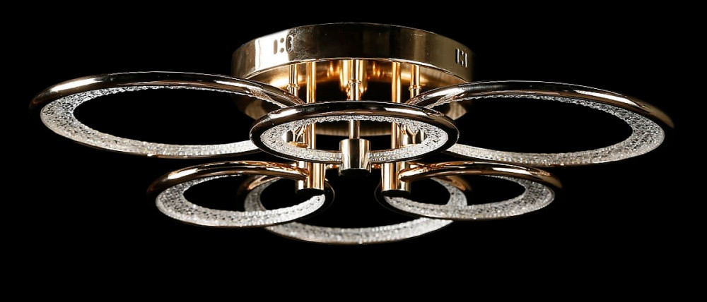 Люстра стельова LED Splendid Ray LT98120/3+3, 160W, золота, сучасний стиль з пультом Люстра стельова LED Splendid Ray LT98120/3+3, 160W, золота, сучасний стиль з пультом