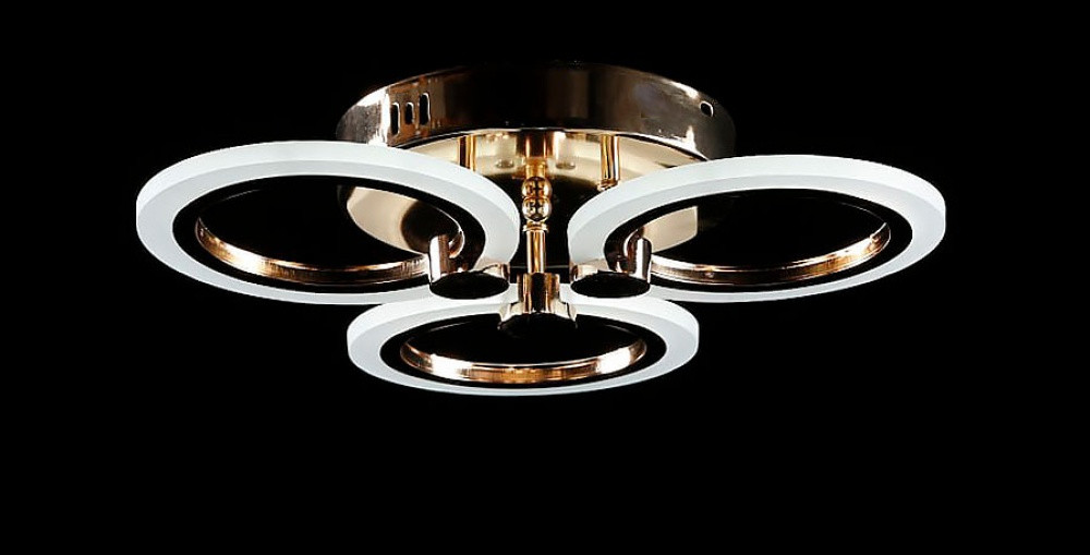 Люстра стельова LED Splendid Ray LK65/3, 80W, золото, білий, сучасний стиль з пультом, димером Люстра стельова LED Splendid Ray LK65/3, 80W, золото, білий, сучасний стиль з пультом, димером