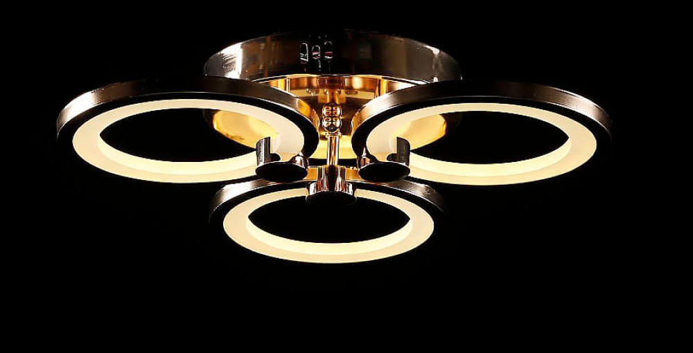 Люстра стельова LED Splendid Ray LK38/3, 80W, золото, білий, з пультом, сучасний стиль Люстра стельова LED Splendid Ray LK38/3, 80W, золото, білий, з пультом, сучасний стиль
