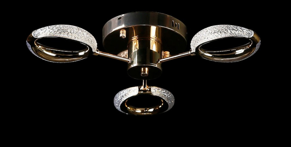 Люстра стельова LED Splendid Ray LT9861/3, 80W, золото, білий, сучасний стиль, з пультом, димер Люстра стельова LED Splendid Ray LT9861/3, 80W, золото, білий, сучасний стиль, з пультом, димер
