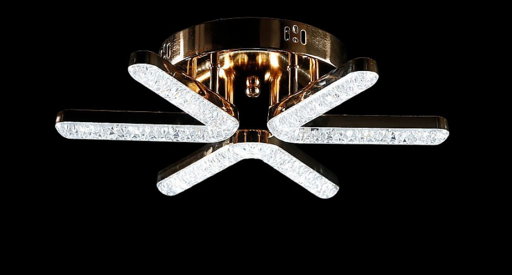 Люстра стельова LED Splendid Ray LT874/3, 80W, білий, золото, сучасний стиль, з пультом, димер Люстра стельова LED Splendid Ray LT874/3, 80W, білий, золото, сучасний стиль, з пультом, димер