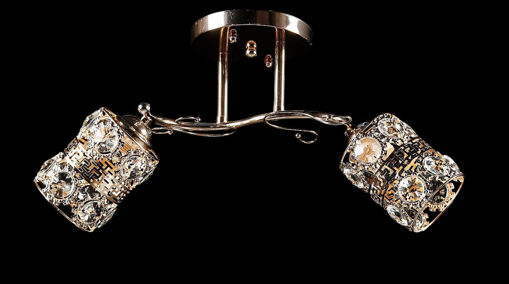 Люстра стельова Splendid Ray L9235D/2, E27, золота та біла, 2 лампи, висота 24 см, діаметр 50 см, сучасний стиль для дому Люстра стельова Splendid Ray L9235D/2, E27, золота та біла, 2 лампи, висота 24 см, діаметр 50 см, сучасний стиль для дому