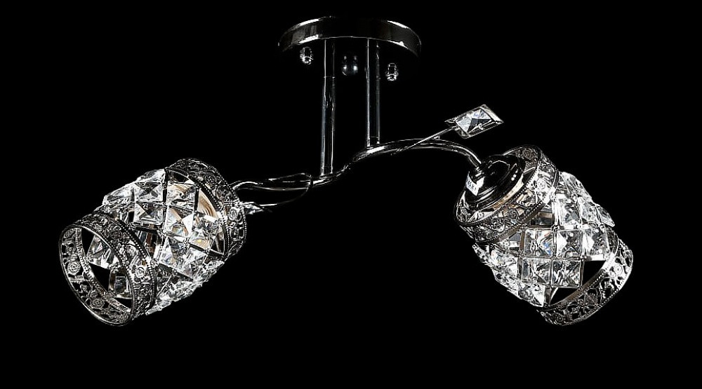 Люстра стельова Splendid Ray L9929/2, E27, 2 лампи, чорний і білий, висота 24 см, діаметр 47 см, сучасний стиль для дому