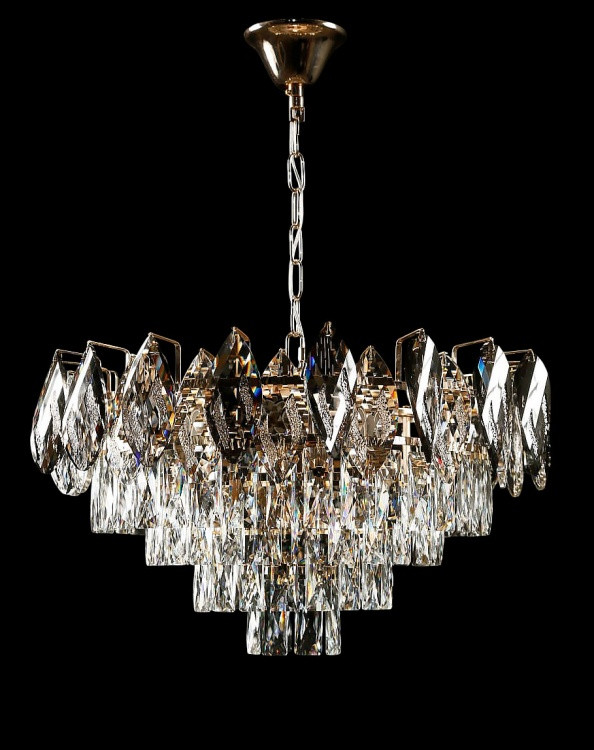Люстра кришталева Splendid Ray L2463/500/8, 8 ламп, E14, золото/білий, висота 35-65 см, діаметр 50 см, сучасний стиль для дому Люстра кришталева Splendid Ray L2463/500/8, 8 ламп, E14, золото/білий, висота 35-65 см, діаметр 50 см, сучасний стиль для дому