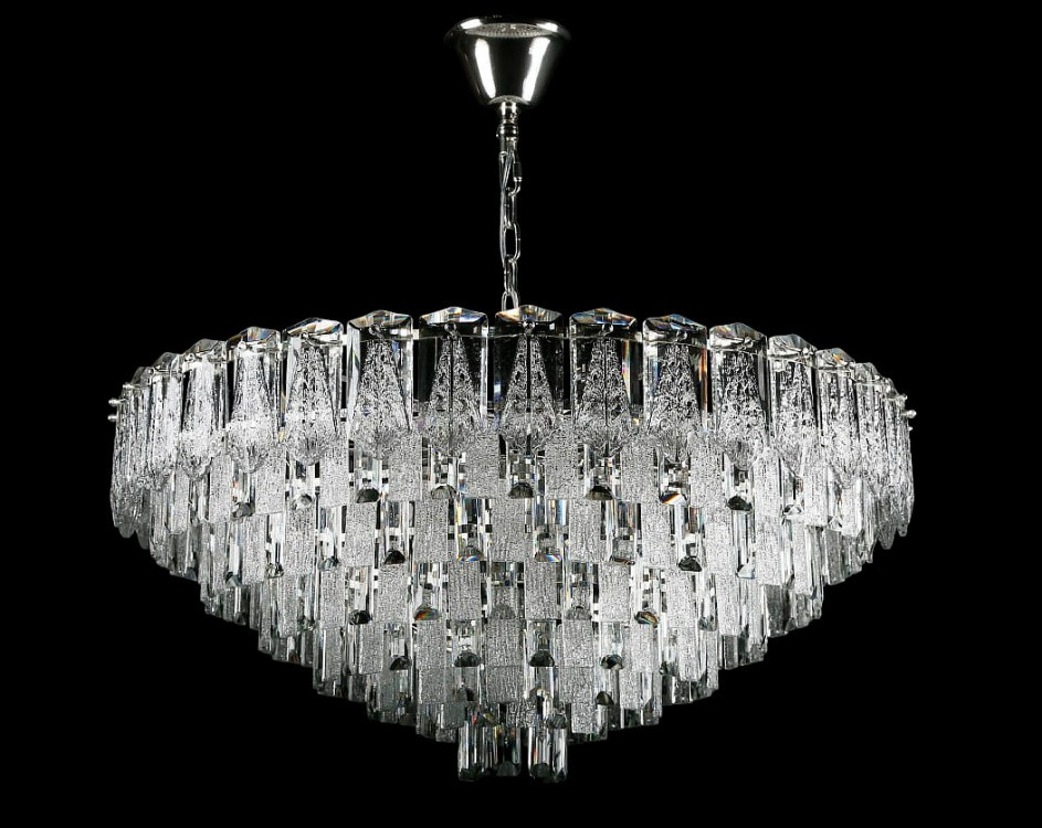 Кришталева люстра Splendid Ray L8532/800/16A (SR) розкішна підвісна люстра з каскадом кришталю в хромовому корпусі
