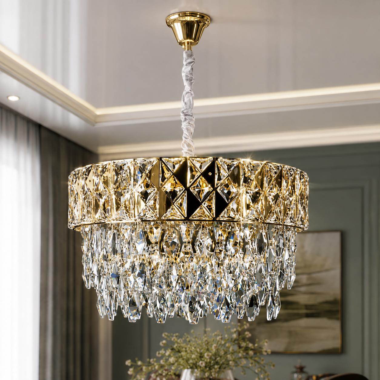 Кришталева люстра Splendid Ray L93299/400/5 (SGD) золото, 5 ламп E14