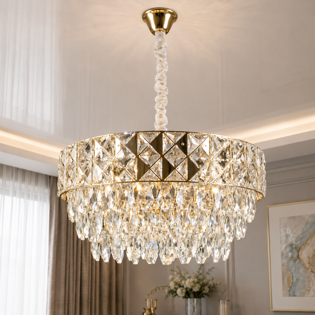Кришталева люстра Splendid Ray L93299/500/8 (SGD) золото, 8 ламп E14