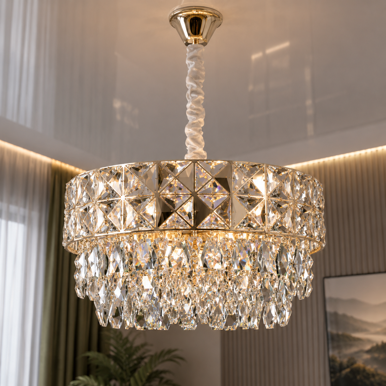 Кришталева люстра Splendid Ray L93299/600/11 (SGD) золото, 11 ламп E14