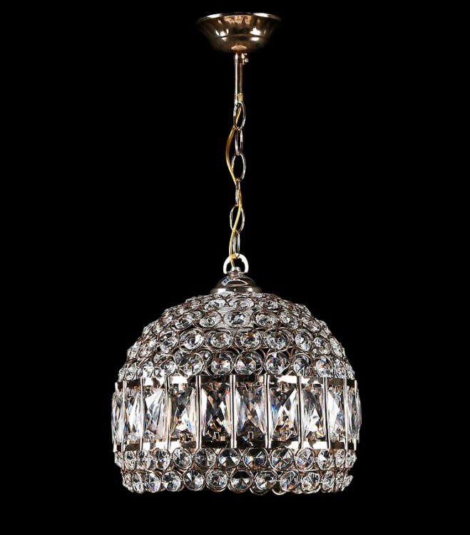 Стельова люстра E27 Splendid Ray L311/1L (26) FGD, 1 лампа, золото-білий, висота 45 см, діаметр 25 см, сучасний стиль для дому