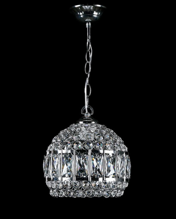 Люстра стельова Splendid Ray L311/1M (20) CR, 1xE27, 45 см, хром/білий, метал/кришталь, сучасний стиль для дому