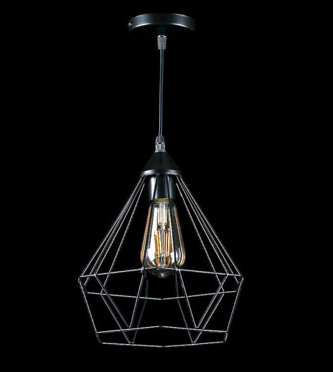 Стельова люстра E27 Splendid Ray L302/1, регульована, 1 лампа, чорний метал, висота 35-110 см, сучасний стиль