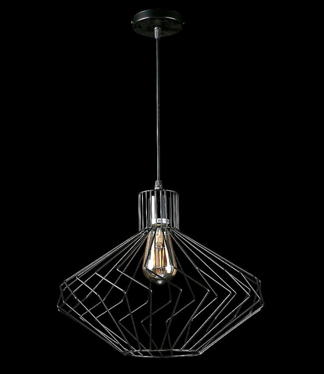 Люстра стельова Splendid Ray L537/1L, E27, 40W, чорний метал, регульована висота 50-110 см, сучасний стиль для дому