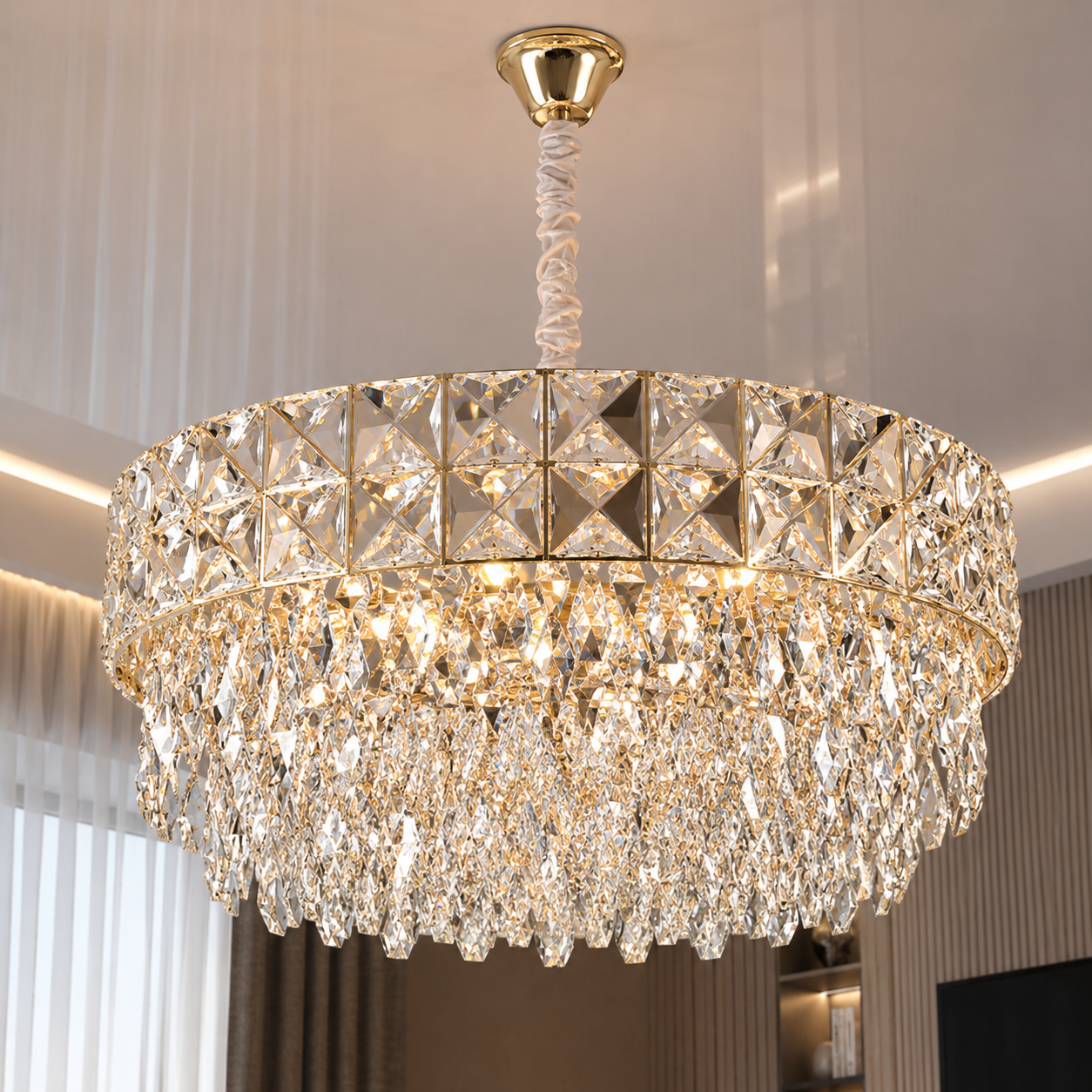 Кришталева люстра Splendid Ray L93299/600/11 (SGD) золото, 11 ламп E14 Кришталева люстра Splendid Ray L93299/600/11 (SGD) золото, 11 ламп E14