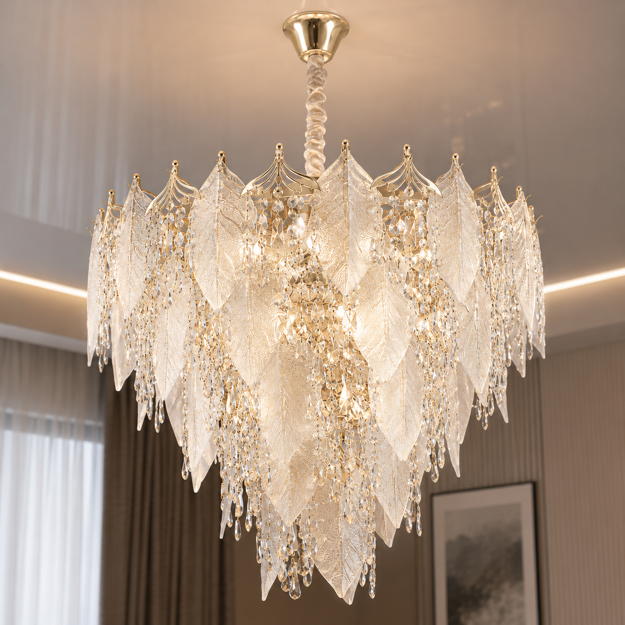 Кришталева люстра Splendid Ray L93031/750/15 (SGD)(A+B) золото, 15 ламп E14 Кришталева люстра Splendid Ray L93031/750/15 (SGD)(A+B) золото, 15 ламп E14